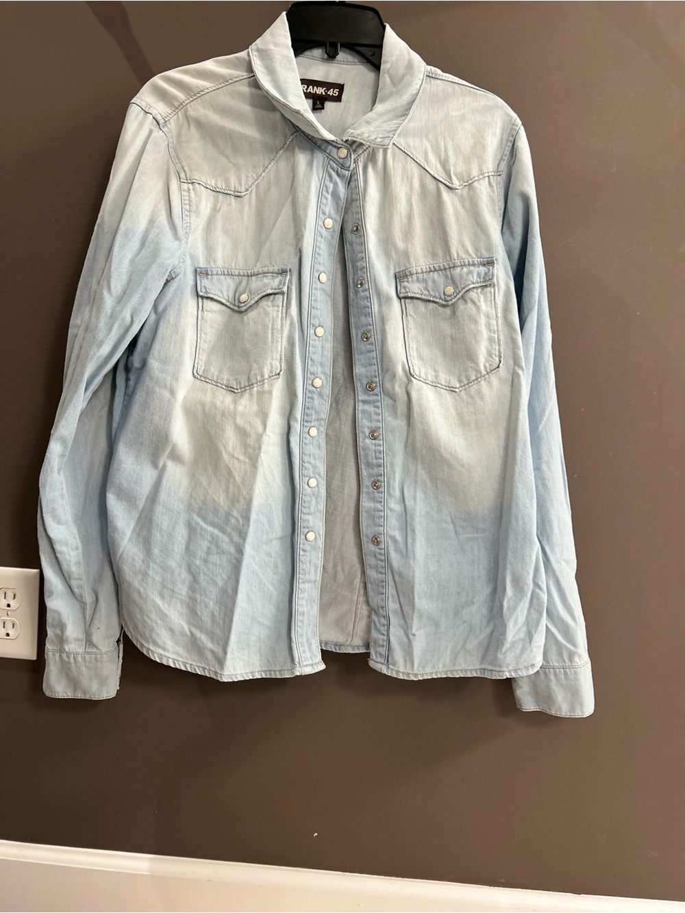 Frank 45 Light Wash Denim Button-Down Shirt